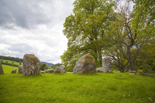 Croft Moraig Stein Kreis, in der N&auml;he von Aberfeldy, Perthshire. Gesch&auml;tzt auf ca. 3000BC