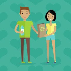 Ecological People Vector Concept in Flat Design