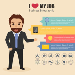 business man with infographic business icon.