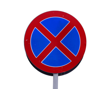 No parking and no stopping traffic sign isolated