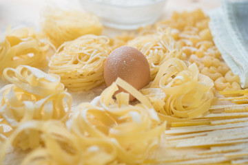 pasta home made with flour and eggs