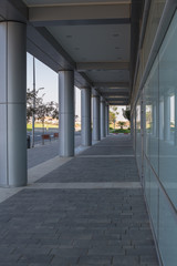 columns of the building entrance