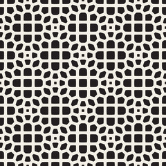 Vector Seamless Black and White Mosaic Lattice Pattern