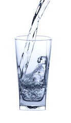 Water is poured into a glass