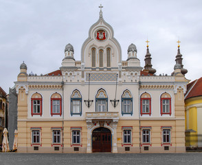 Fototapeta na wymiar Orthodox bishop's residence and serbian Vicariate in Timisoara