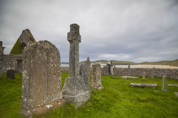 Alter Friedhof an der Küste von Durness, Lairg, Schottland