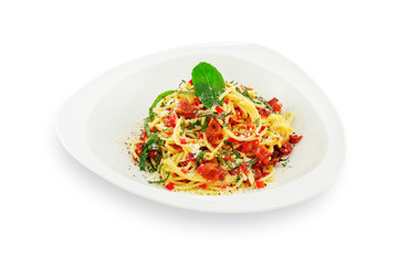 Traditional Spaghetti with Bacon and Cheese