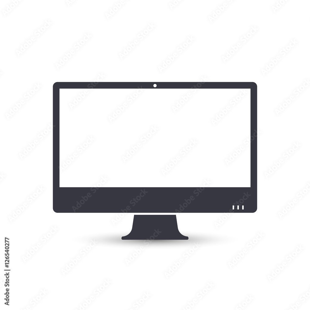Poster computer pc monitor web icon vector. monitor icon in flat style on white background. vector isolated