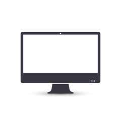 Fototapeta premium Computer pc monitor web icon vector. Monitor icon in flat style on white background. Vector isolated illustration.