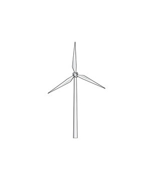 Vector sketch of a wind turbine 