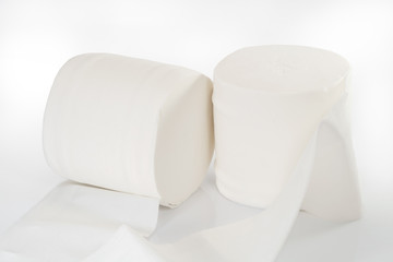 Tissue paper roll / Tissue paper roll on white background.