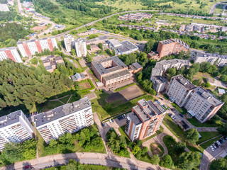 Fototapeta premium top view on the panorama of city - Kirovo-Chepetsk Russia