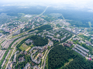 Obraz premium top view on the panorama of city - Kirovo-Chepetsk Russia