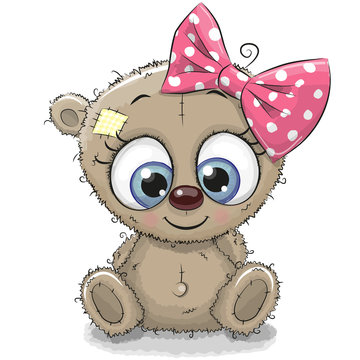 Cute Cartoon Teddy Bear girl