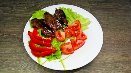 steak with vegetables