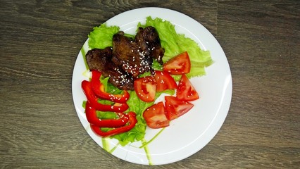 steak with vegetables