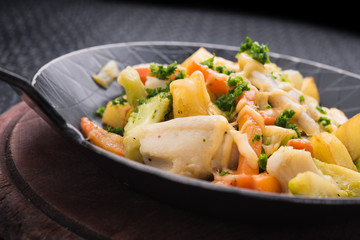 hot potatoes with vegetables