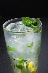 glass of mojito cocktail