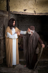 Jesus curing the crippled man