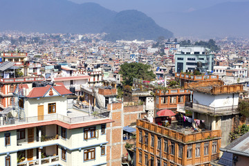 Fototapeta na wymiar General view of Kathmandu from an elevated position