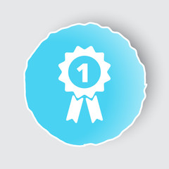 Blue app button with Prize Ribbon icon on white.