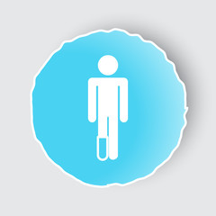 Blue app button with Foot icon on white.