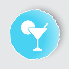 Blue app button with Cocktail icon on white.
