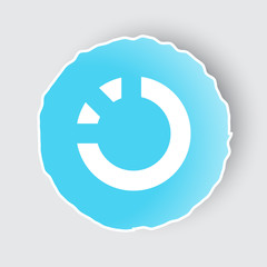 Blue app button with Loading icon on white.