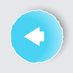 Blue app button with Arrow Left icon on white.