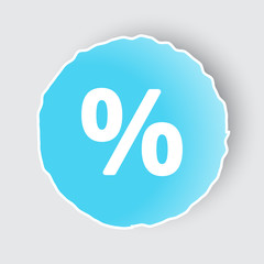 Blue app button with Percentage icon on white.
