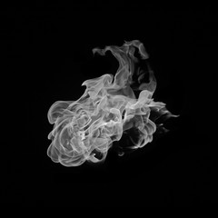 Abstract white smoke isolated on black