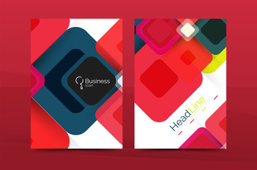 Square business abstract background, corporate print template