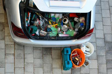 Open car trunk