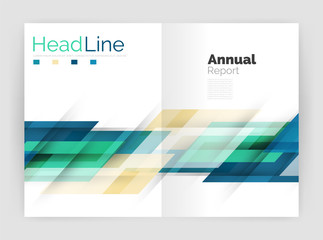 Geometric business annual report templates, modern brochure flyer template