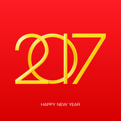 2017 numbers of new year on red gradient background