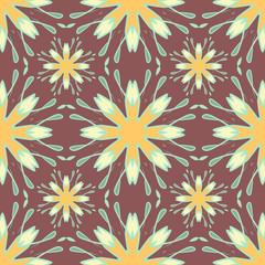 Fototapeta na wymiar Seamless pattern with mandalas in beautiful colors. Vector background