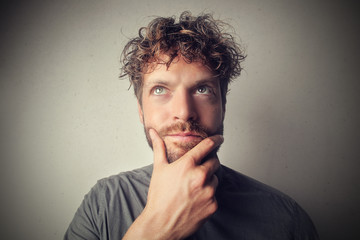 Young man thinking