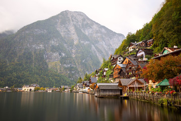 Fototapeta premium Little famous village Hallstatt in Austrian
