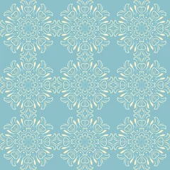 Fotobehang Seamless pattern with floral mandalas in beautiful colors. Vector background. Perfect for prints, wallpaper, wrapping paper etc. © mila_1989
