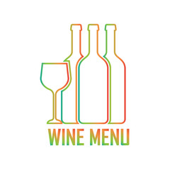 Wine menu colorful logo design