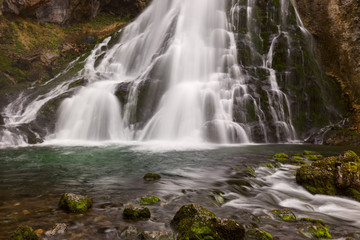 Fototapeta na wymiar The majestic Gollinger Waterfall in Austria