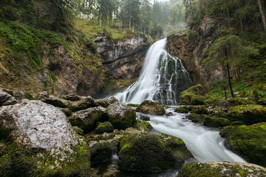 The majestic Gollinger Waterfall in Austria