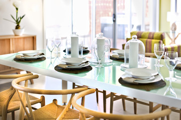 Luxurious table setting in a house