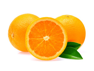 orange slice on white background