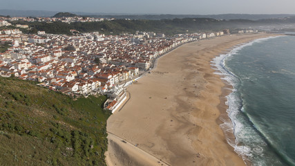 The view from the cliffs at Nazare and the Atlantic coast, Portugal