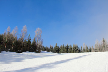 Slope on the skiing resort