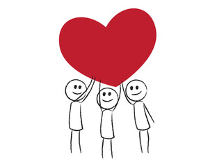 Personen halten großes Herz - Zusammenhalt