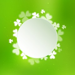 Abstract green background with clovers.