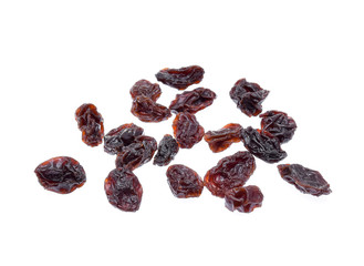 Dried raisins isolated on white background