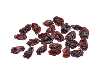 Dried raisins isolated on white background